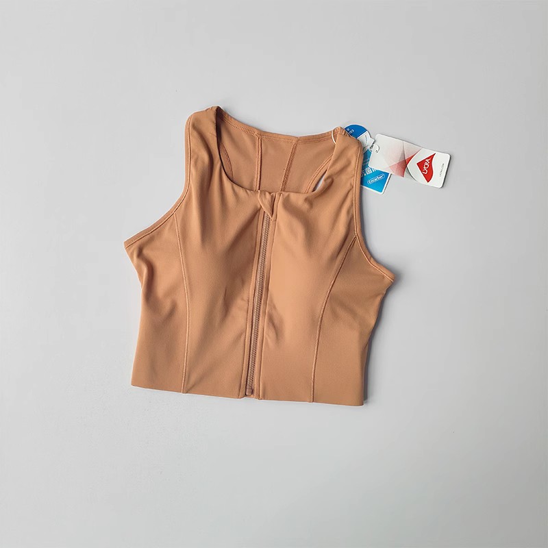 Womens High Impact Sports Bra Top, Front Zipper, Breathable Shockproof Fitness Vest for Running, Gym Wear, Yoga Brassier