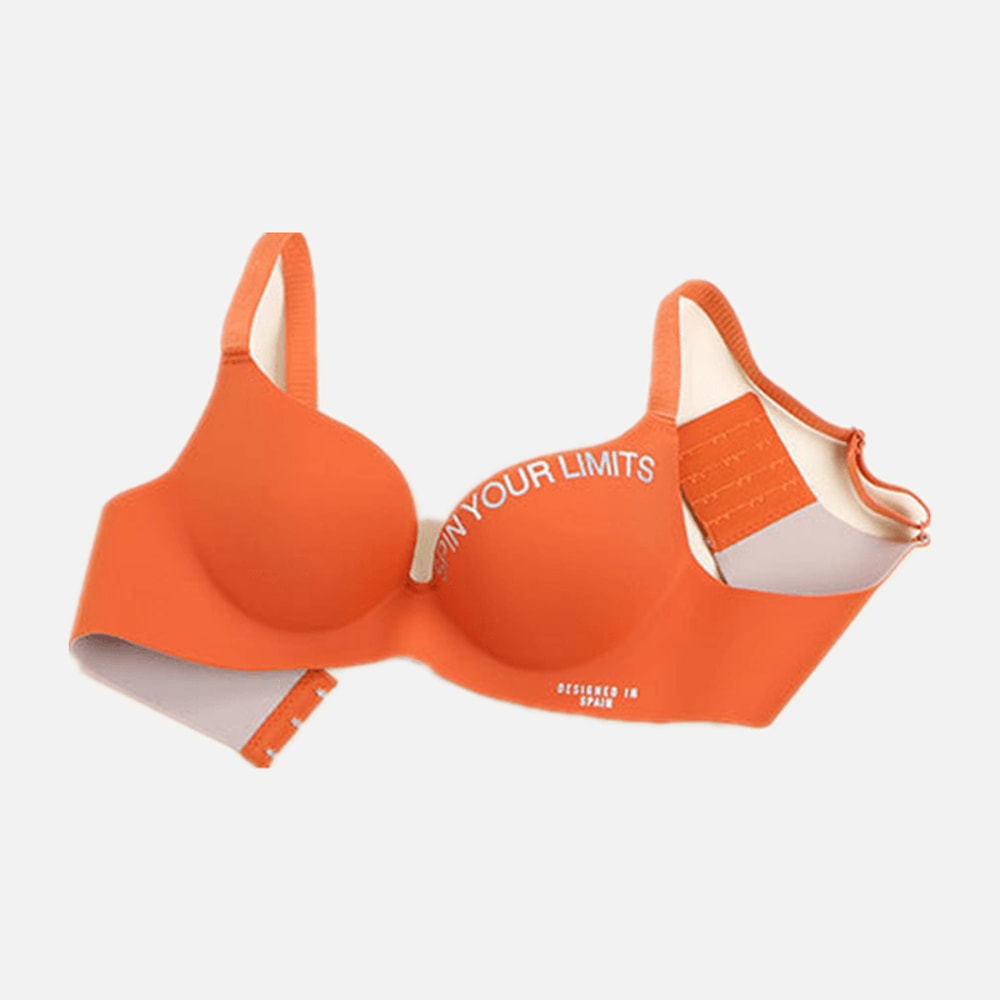 Fashion Alphabet Print Bra, Womens One-Piece Bralette, Seamless, Breathable, No Steel Ring, Sleep Brassiere for Comfort