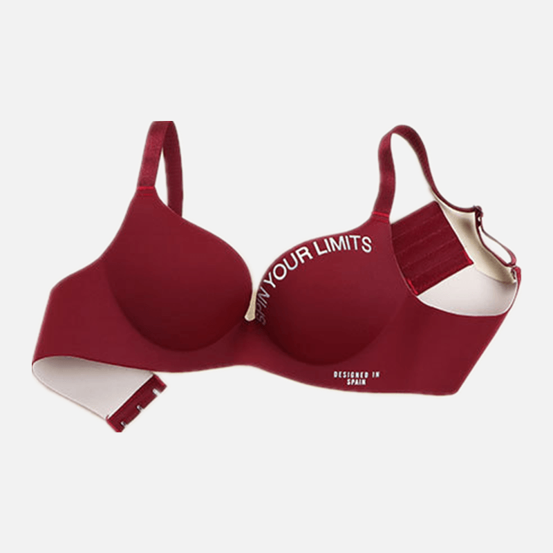 Fashion Alphabet Print Bra, Womens One-Piece Bralette, Seamless, Breathable, No Steel Ring, Sleep Brassiere for Comfort