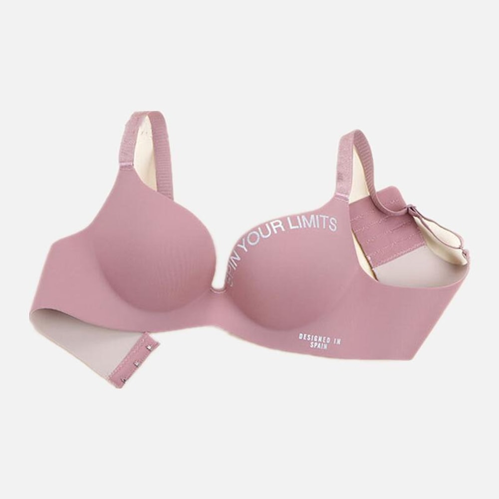 Fashion Alphabet Print Bra, Womens One-Piece Bralette, Seamless, Breathable, No Steel Ring, Sleep Brassiere for Comfort