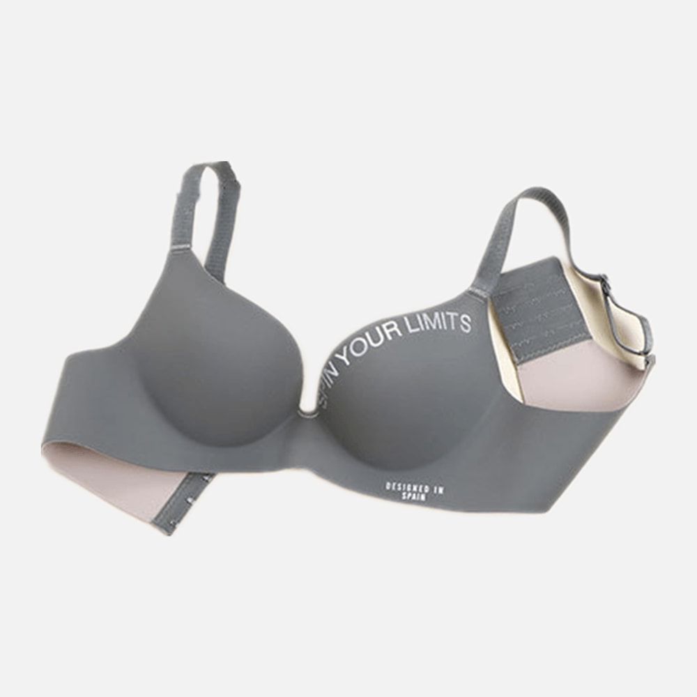 Fashion Alphabet Print Bra, Womens One-Piece Bralette, Seamless, Breathable, No Steel Ring, Sleep Brassiere for Comfort