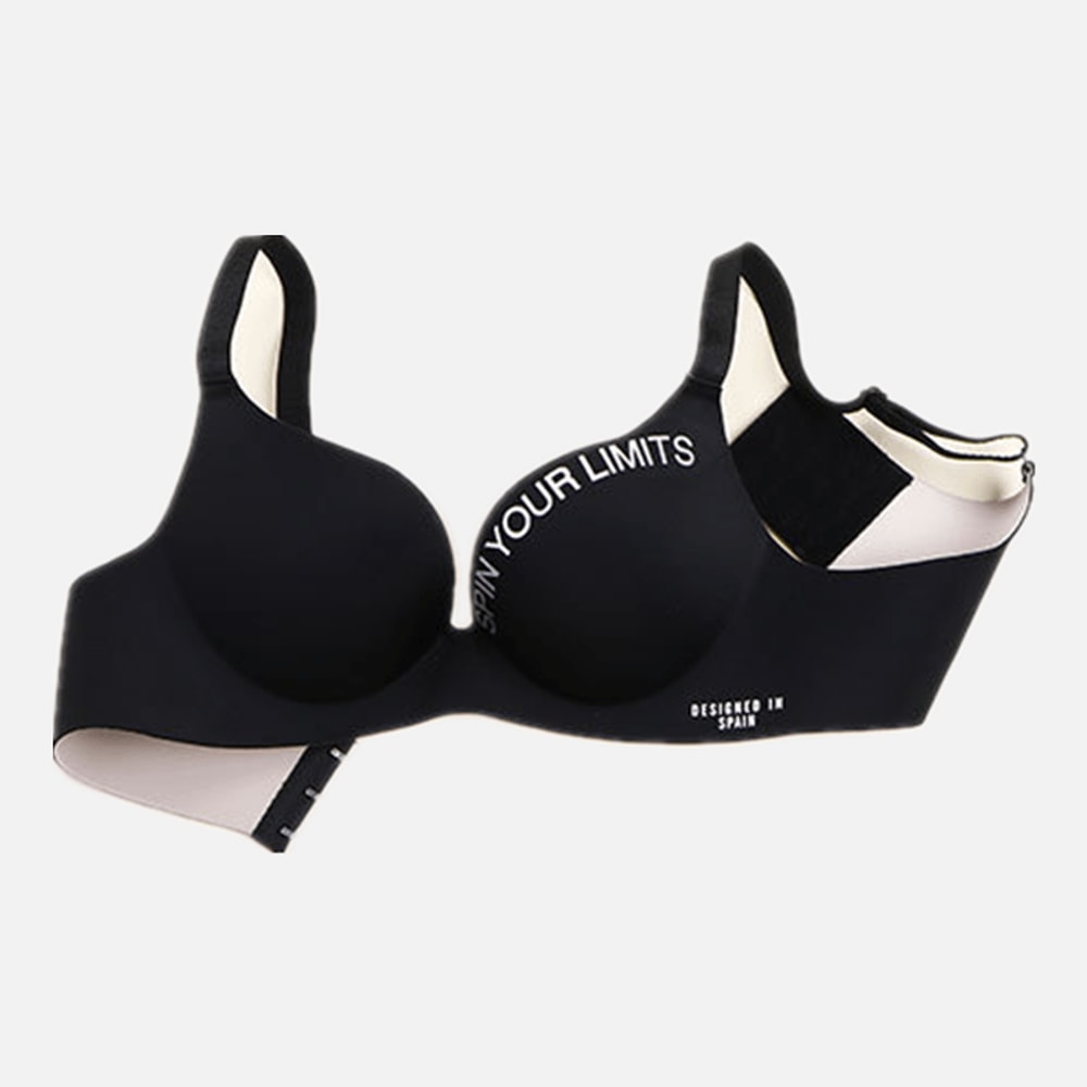 Fashion Alphabet Print Bra, Womens One-Piece Bralette, Seamless, Breathable, No Steel Ring, Sleep Brassiere for Comfort