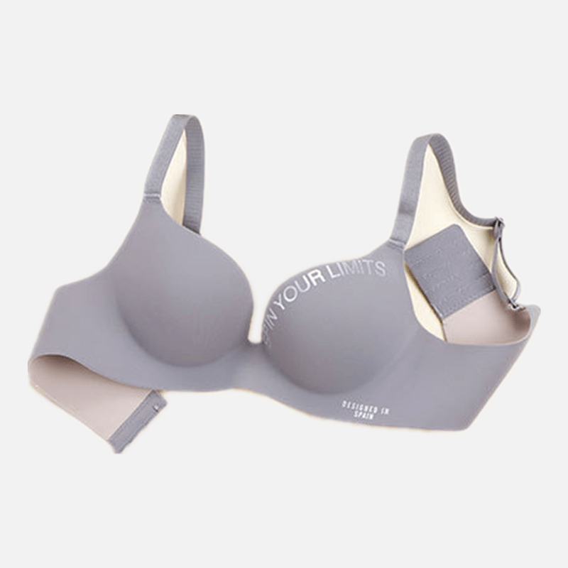 Fashion Alphabet Print Bra, Womens One-Piece Bralette, Seamless, Breathable, No Steel Ring, Sleep Brassiere for Comfort