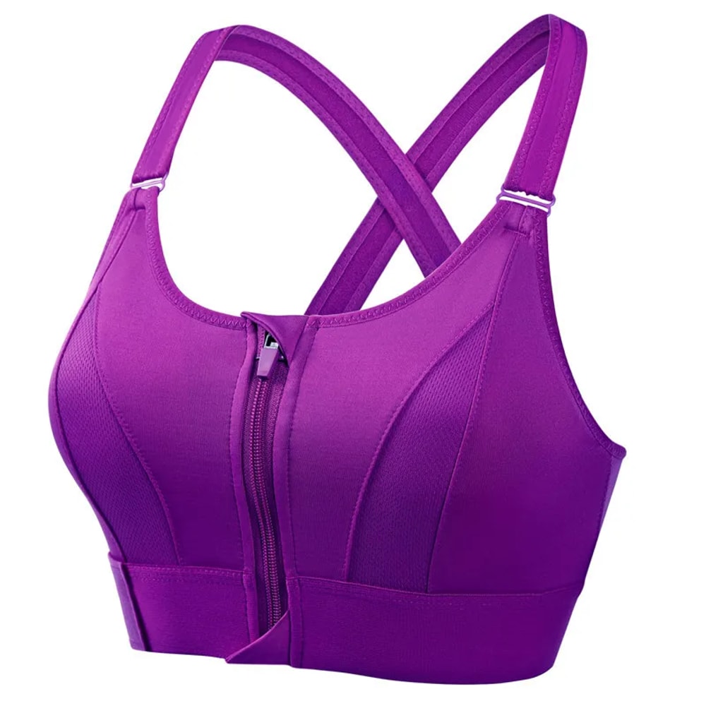 Front Zipper Adjustable Strap Shockproof Sports Bra For Women Elastic Fitness Athletic Brassiere Sl 9