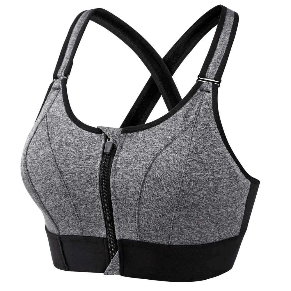 Front Zipper Adjustable Strap Shockproof Sports Bra For Women Elastic Fitness Athletic Brassiere Sl 10