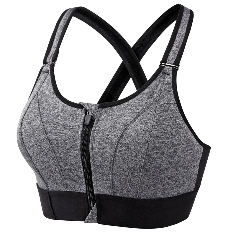 Front Zipper Adjustable Strap Shockproof Sports Bra For Women Elastic Fitness Athletic Brassiere Sl 10
