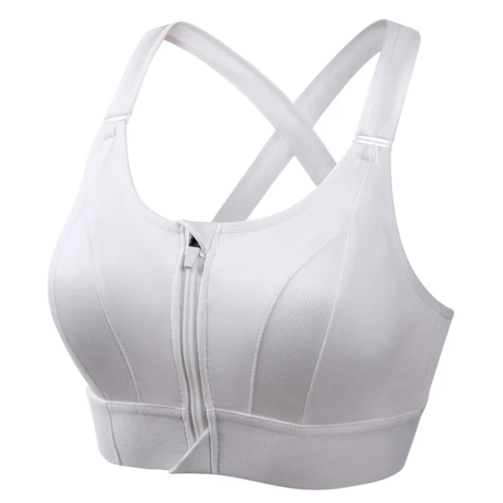 Front Zipper Adjustable Strap Shockproof Sports Bra For Women Elastic Fitness Athletic Brassiere Sl 11