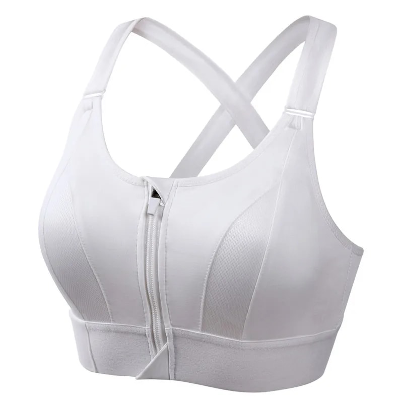 Front Zipper Adjustable Strap Shockproof Sports Bra For Women Elastic Fitness Athletic Brassiere Sl 11