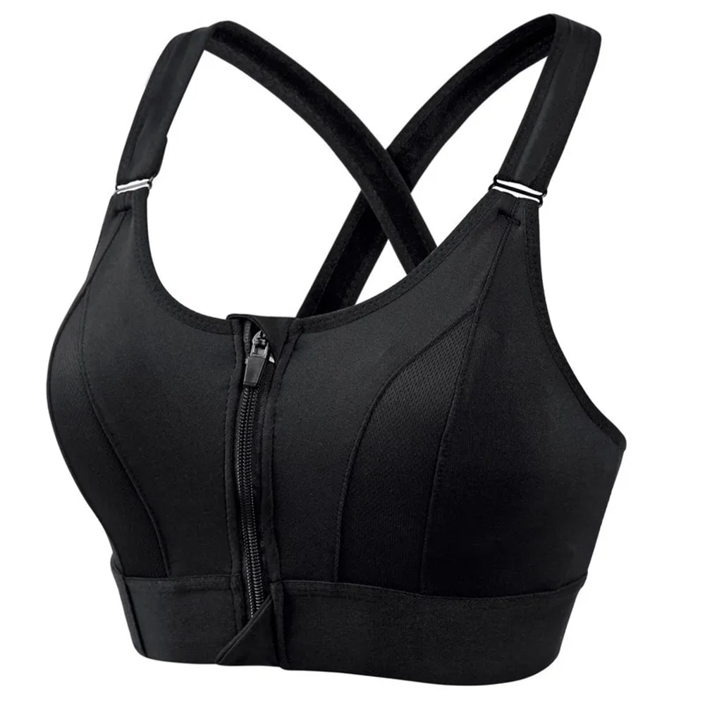 Front Zipper Adjustable Strap Shockproof Sports Bra For Women Elastic Fitness Athletic Brassiere Sl 6