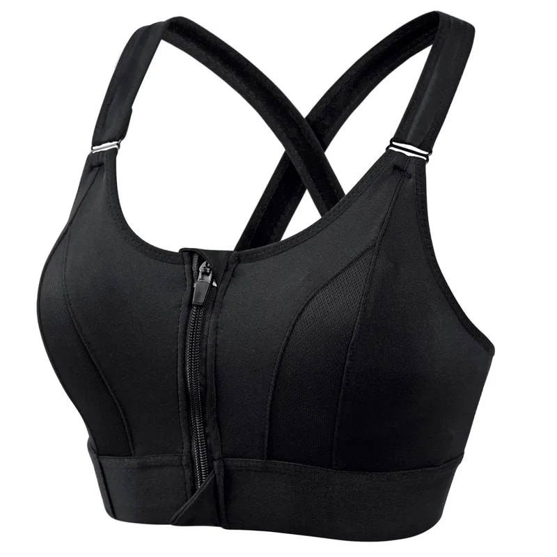 Front Zipper Adjustable Strap Shockproof Sports Bra For Women Elastic Fitness Athletic Brassiere Sl 6