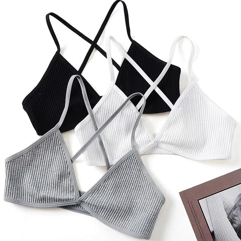 Seamless Deep-V Bra Women Sexy Triangle Bralette, Thin Plunge Underwear, Tube Vest Top, Breathable Lingerie for Women