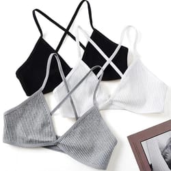 seamless deep-v bra women sexy triangle bralette, thin plunge underwear, tube vest top, breathable lingerie for women