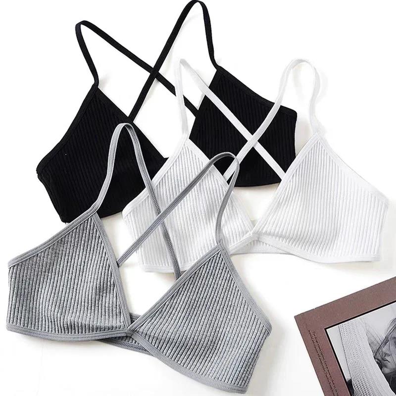 Seamless Deep-V Bra Women Sexy Triangle Bralette, Thin Plunge Underwear, Tube Vest Top, Breathable Lingerie for Women