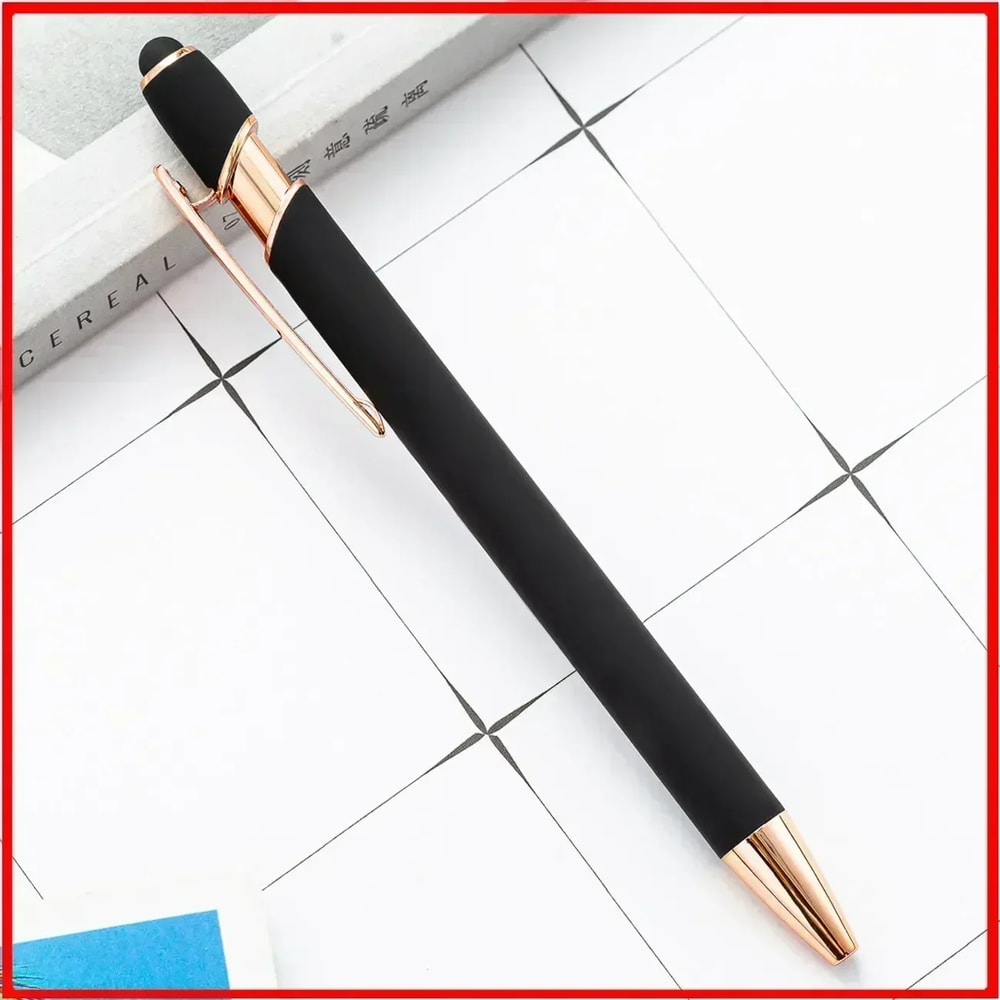Customized Logo Ballpoint Pen, Personalized Stylus Touch Pen, Engrave Text Metal Pen, Office, School Stationery Supplies