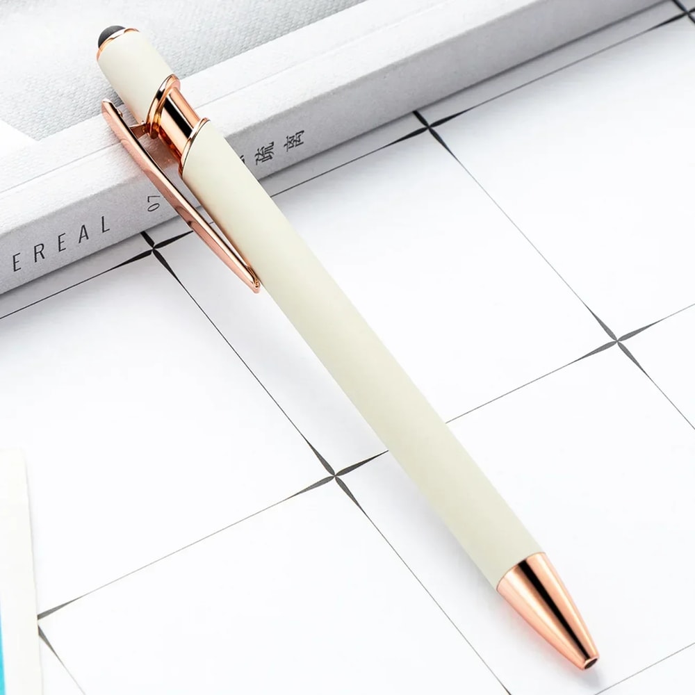 Customized Logo Ballpoint Pen, Personalized Stylus Touch Pen, Engrave Text Metal Pen, Office, School Stationery Supplies