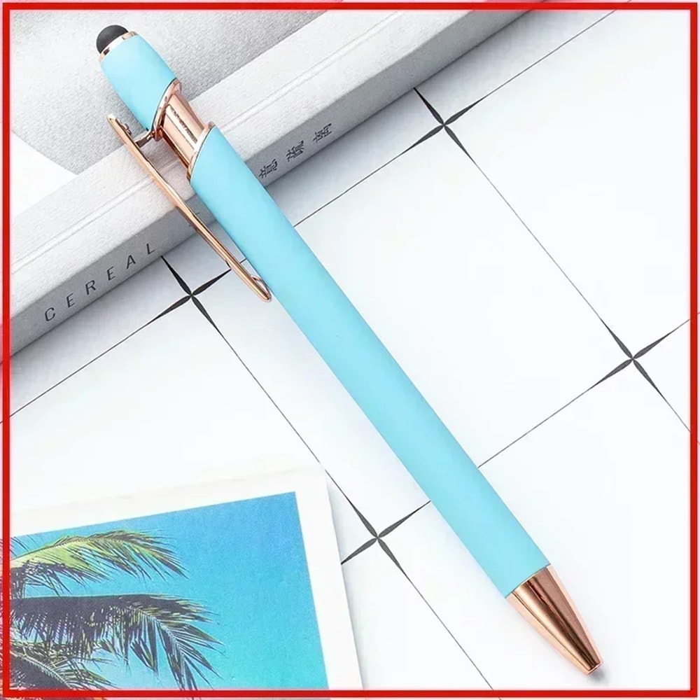 Customized Logo Ballpoint Pen, Personalized Stylus Touch Pen, Engrave Text Metal Pen, Office, School Stationery Supplies