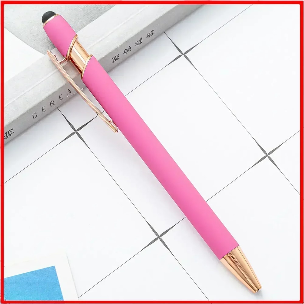 Customized Logo Ballpoint Pen, Personalized Stylus Touch Pen, Engrave Text Metal Pen, Office, School Stationery Supplies