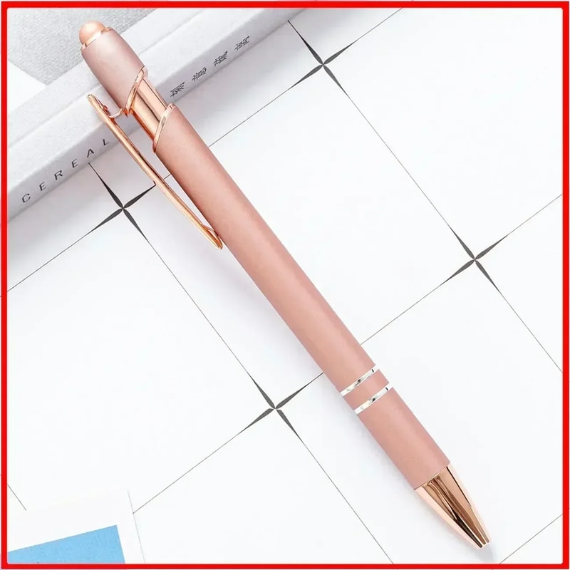 Customized Logo Ballpoint Pen, Personalized Stylus Touch Pen, Engrave Text Metal Pen, Office, School Stationery Supplies