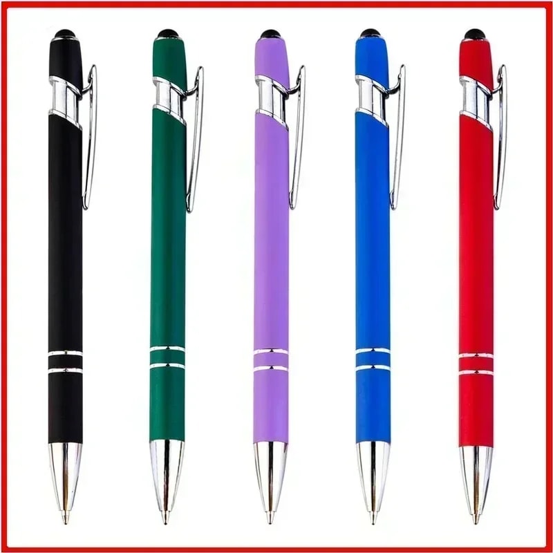 Customized Logo Ballpoint Pen, Personalized Stylus Touch Pen, Engrave Text Metal Pen, Office, School Stationery Supplies