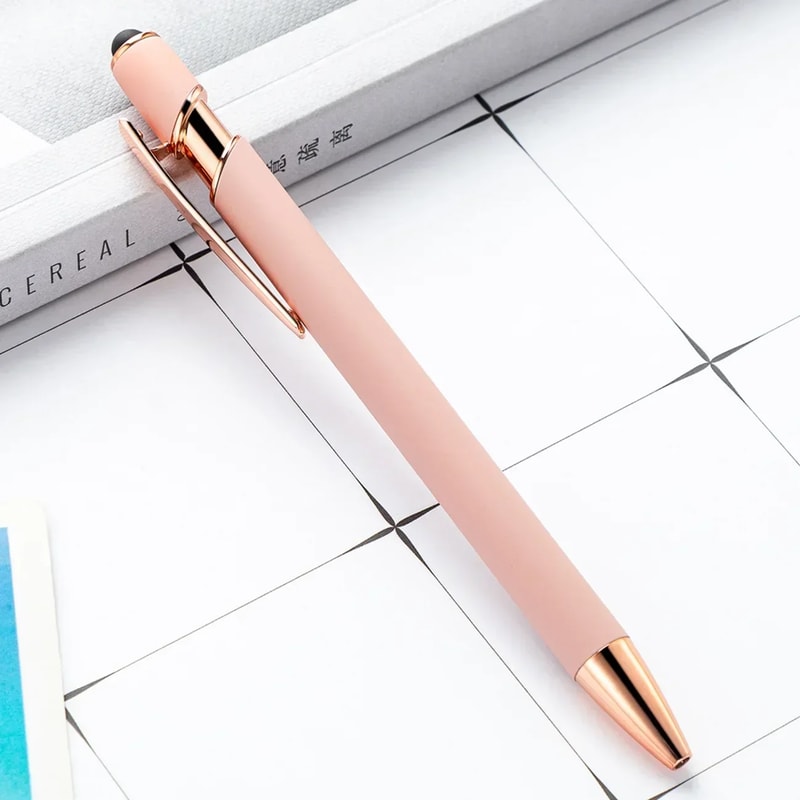 Customized Logo Ballpoint Pen, Personalized Stylus Touch Pen, Engrave Text Metal Pen, Office, School Stationery Supplies