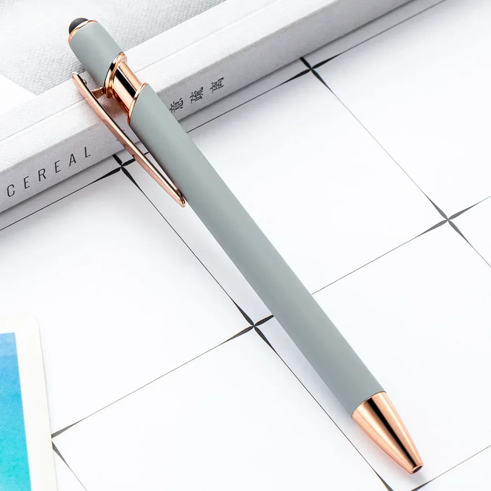 Customized Logo Ballpoint Pen, Personalized Stylus Touch Pen, Engrave Text Metal Pen, Office, School Stationery Supplies