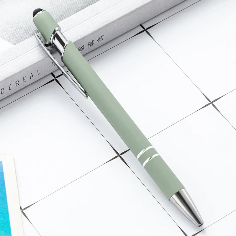 Customized Logo Ballpoint Pen, Personalized Stylus Touch Pen, Engrave Text Metal Pen, Office, School Stationery Supplies