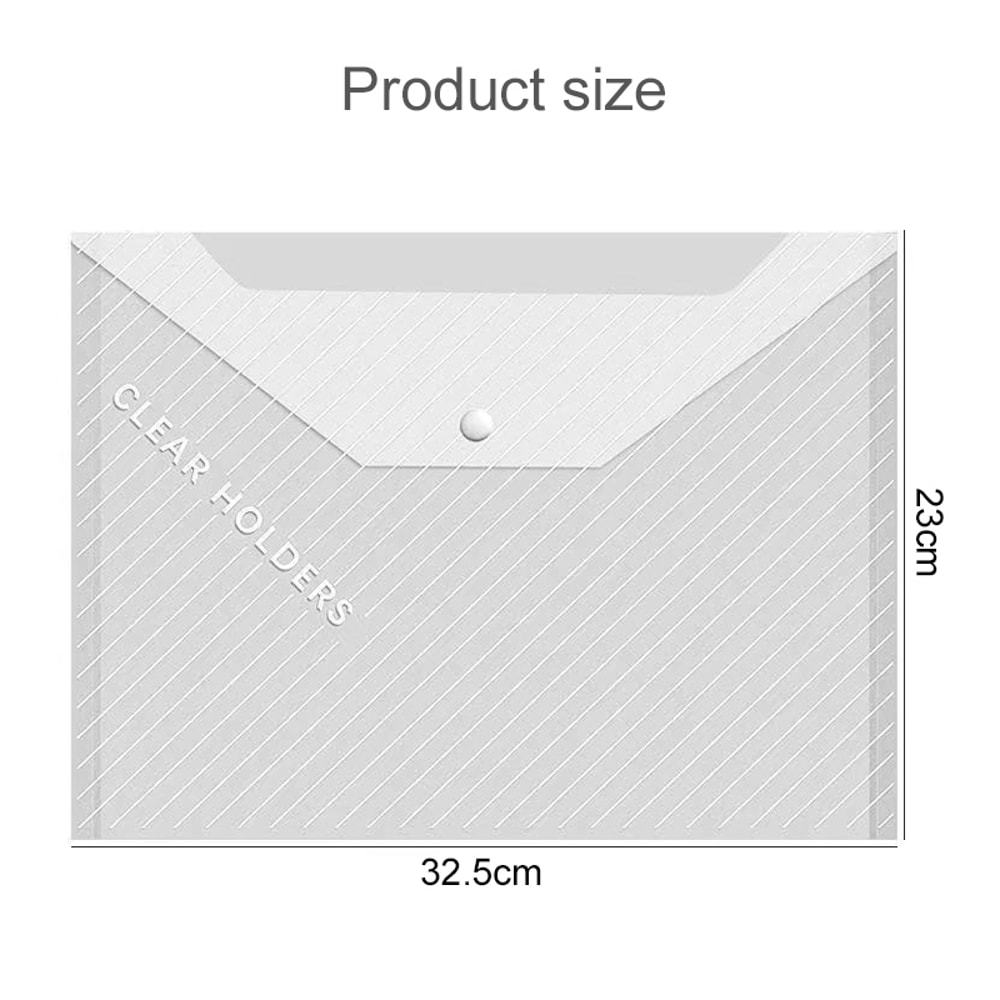 File Bags Transparent Plastic LargeCapacity Waterproof Storage SnapOn Type Test Paper Organizer For 1