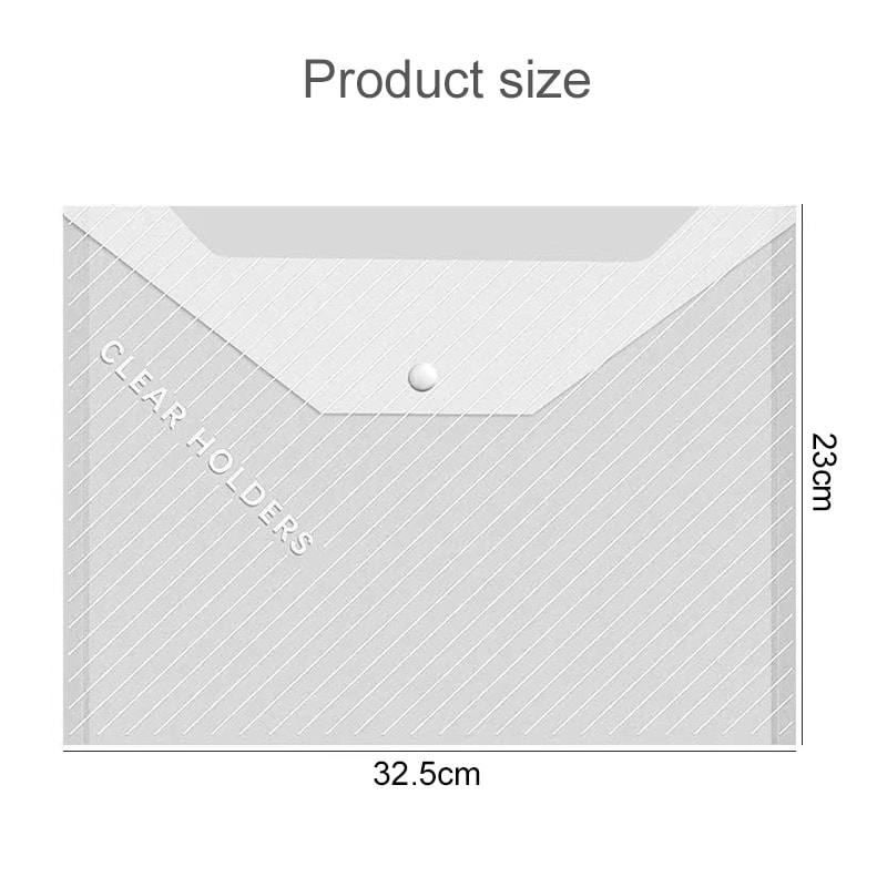 File Bags Transparent Plastic LargeCapacity Waterproof Storage SnapOn Type Test Paper Organizer For 1