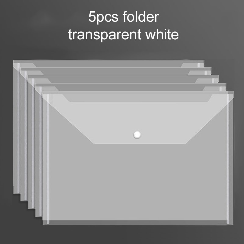 File Bags Transparent Plastic LargeCapacity Waterproof Storage SnapOn Type Test Paper Organizer For 9