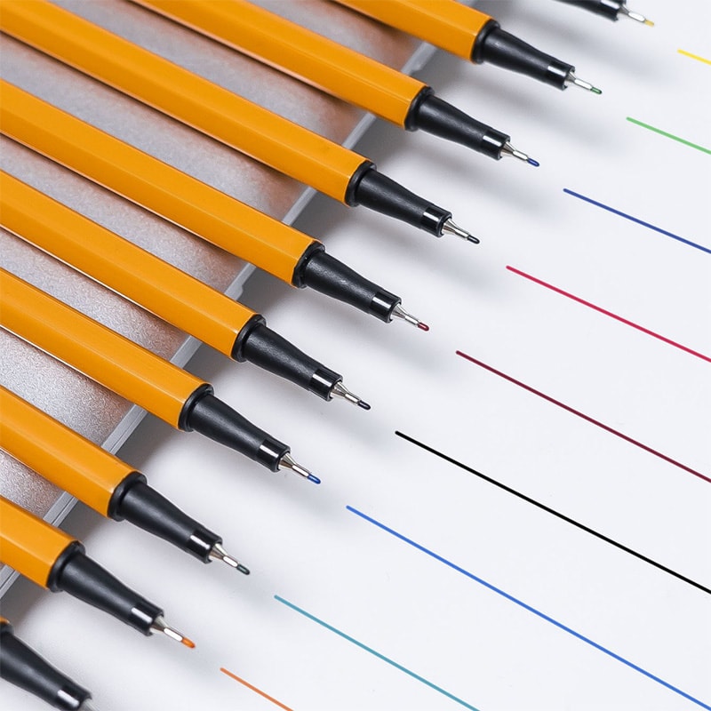 Fine Line Pen Set, Waterproof Marking Pen, Essential For Students, Draw, Note, Sketch, Office Supplies Gift