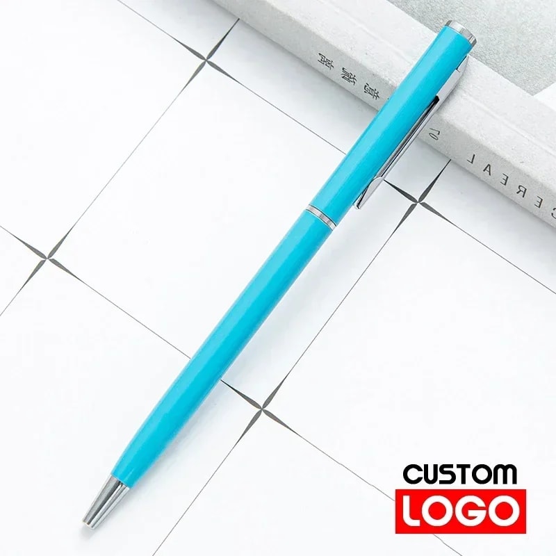 Metal Ballpoint Pens Rose Gold Custom Logo Engraved Name Advertising Lettering School Office Suppli 3