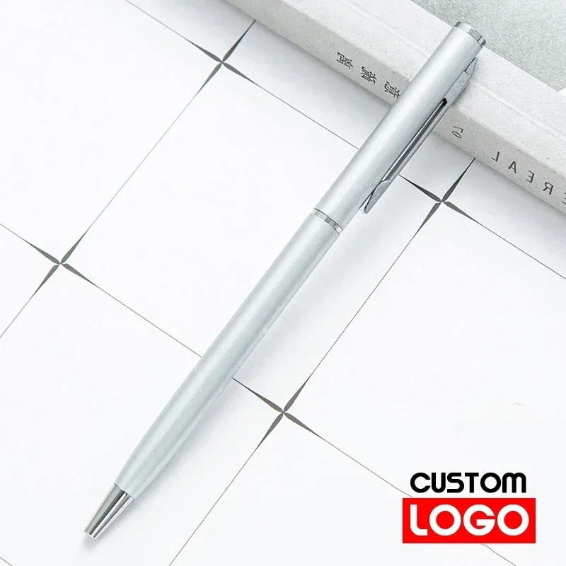 Metal Ballpoint Pens Rose Gold Custom Logo Engraved Name Advertising Lettering School Office Suppli 6