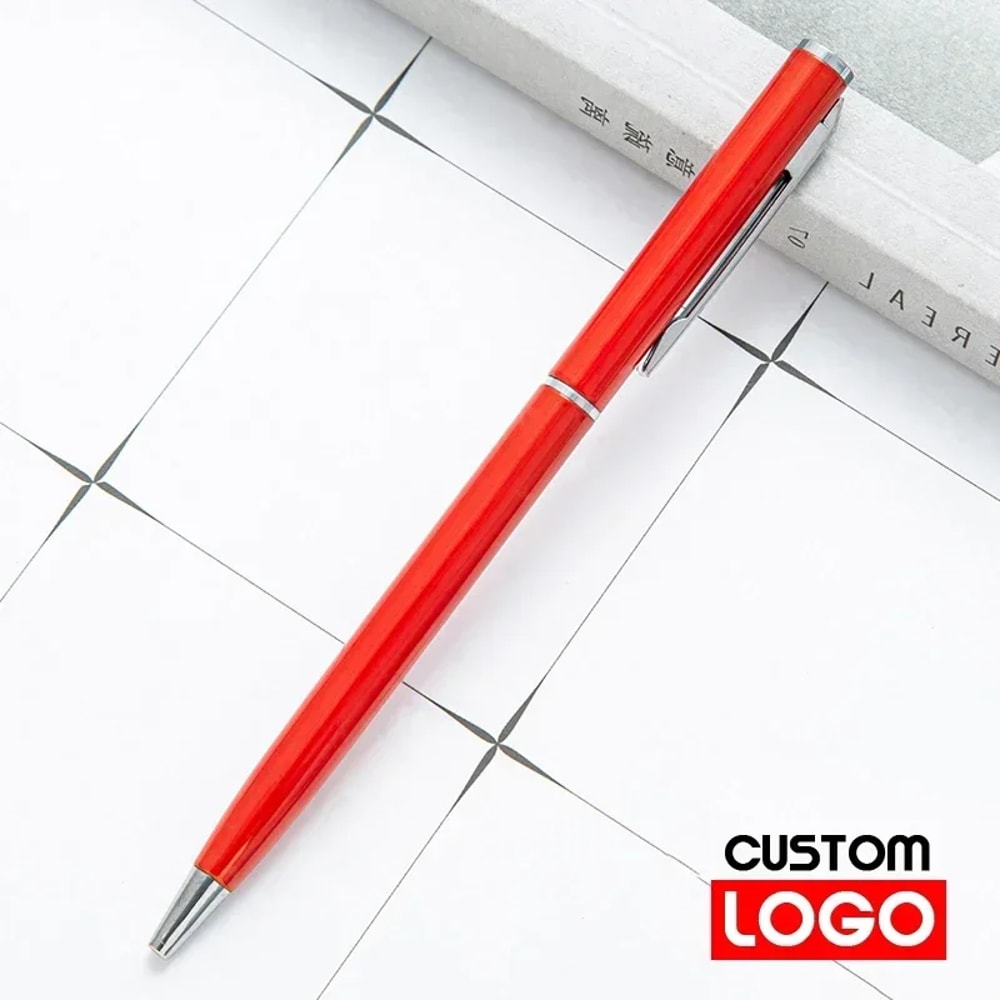 Metal Ballpoint Pens Rose Gold Custom Logo Engraved Name Advertising Lettering School Office Suppli 10