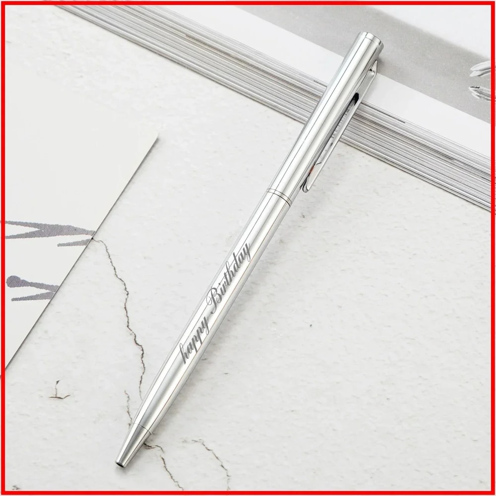 Metal Ballpoint Pens Rose Gold Custom Logo Engraved Name Advertising Lettering School Office Suppli 13