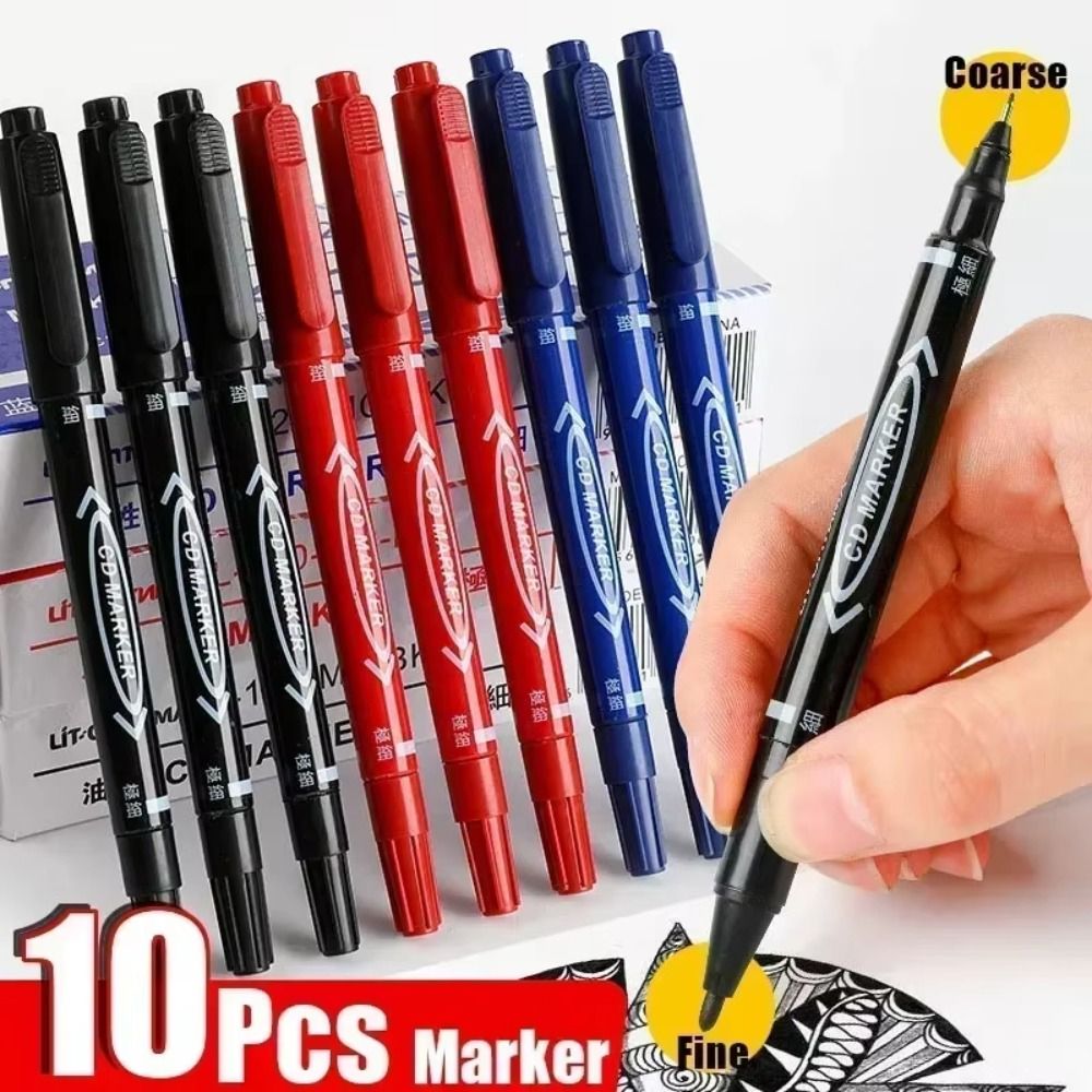 New Oily Waterproof Permanent Marker Pen Black Ink Fine Thick Point Oil Marker Graffiti Drawing Pen 1