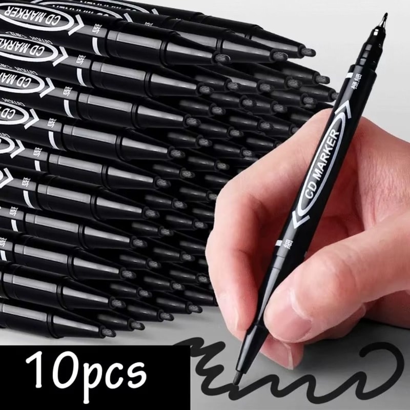 New Oily Waterproof Permanent Marker Pen Black Ink Fine Thick Point Oil Marker Graffiti Drawing Pen 2