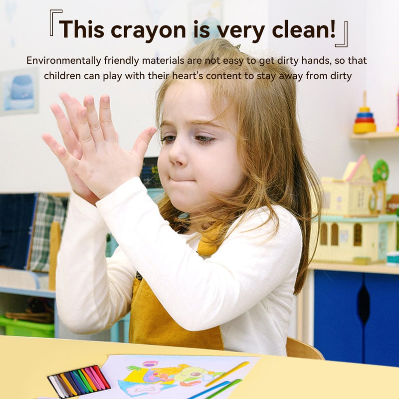 Colors Nondirty Hand Plastic Crayons Washable And Erasable Color Crayons Childrens Painting School 4