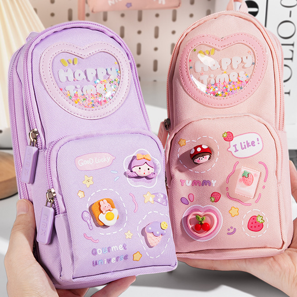 High Appearance Level Largecapacity Schoolbag And Pen Case Primary School Stationery Bag And Box Mu 2