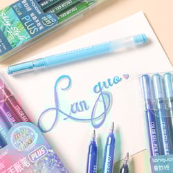 glitter effects color gel pen set, student writing pen, painting, highlight, take note handbook, school stationery