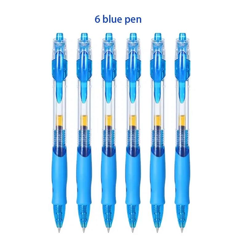 Retractable Gel Pens Set BlackBlueRed Liquid Ballpoint Pen School Stationery Office Writing Tool Fo 9