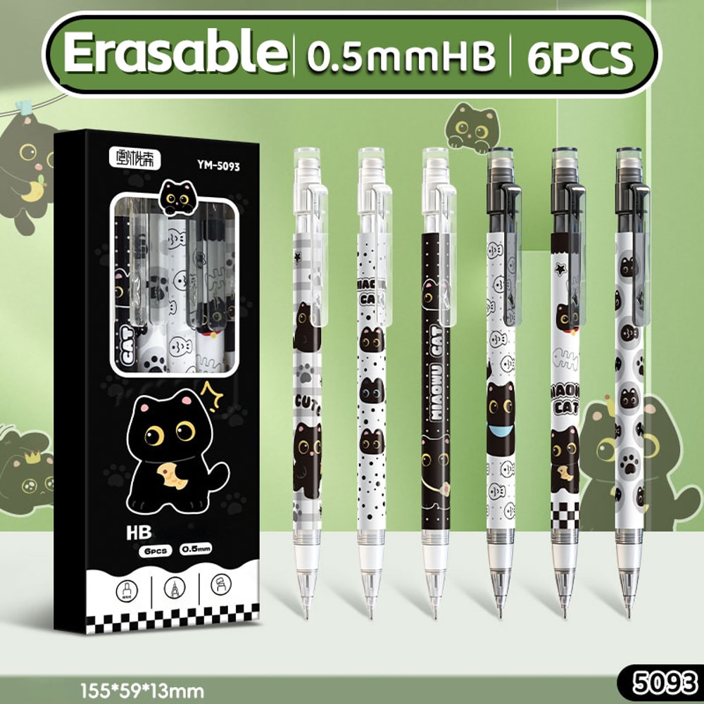 Mechanical Pencils for Writing, Drawing, Cute Cat Design, Ideal for Office School Use, Multicolor Pen