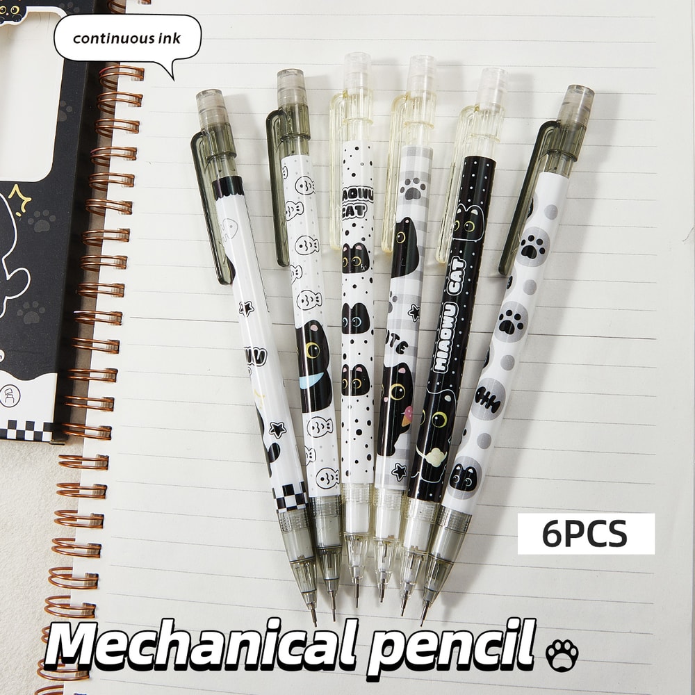Mechanical Pencils for Writing, Drawing, Cute Cat Design, Ideal for Office School Use, Multicolor Pen