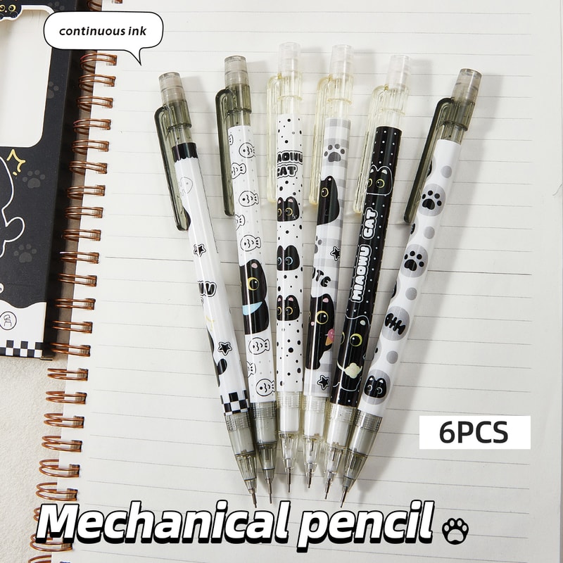 Mechanical Pencils for Writing, Drawing, Cute Cat Design, Ideal for Office School Use, Multicolor Pen