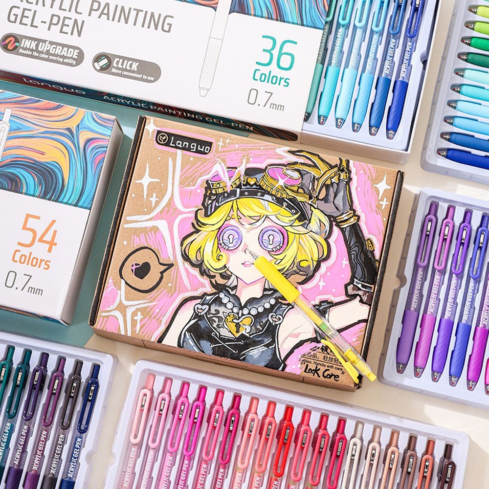 Colors Acrylic Painting Gel Pens Retractable 07mm Tip Student Handbook Pen For Graffiti And Writing 2