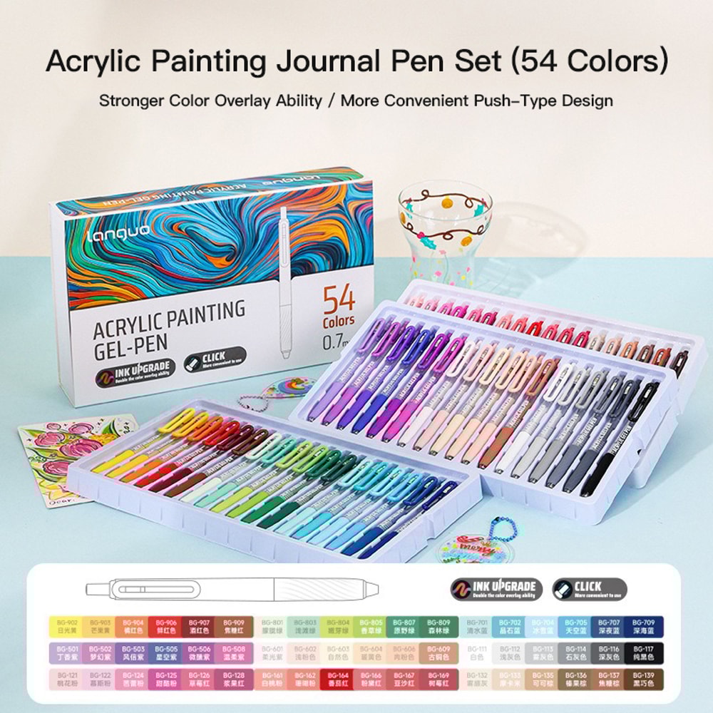 Colors Acrylic Painting Gel Pens Retractable 07mm Tip Student Handbook Pen For Graffiti And Writing 6