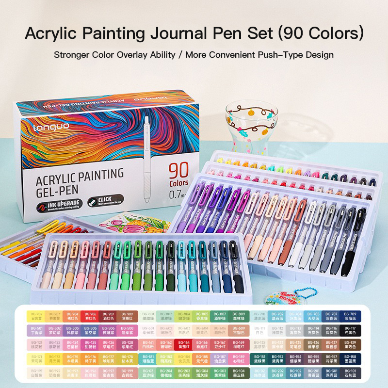 Colors Acrylic Painting Gel Pens Retractable 07mm Tip Student Handbook Pen For Graffiti And Writing 7