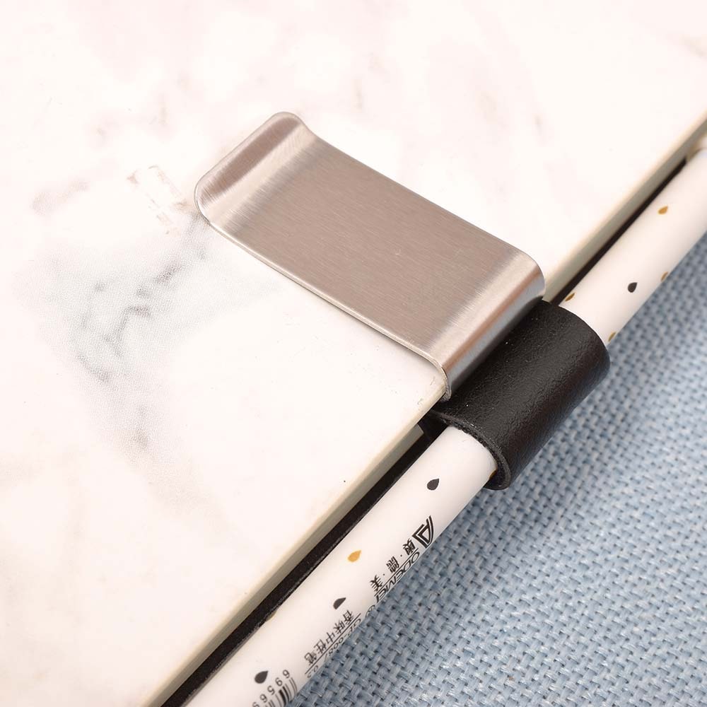 Pen Loop For Notebook, Retro Leather Journal, Pencil Holder Bookmark With Metal Clip, Leather Pen Holder For Journals