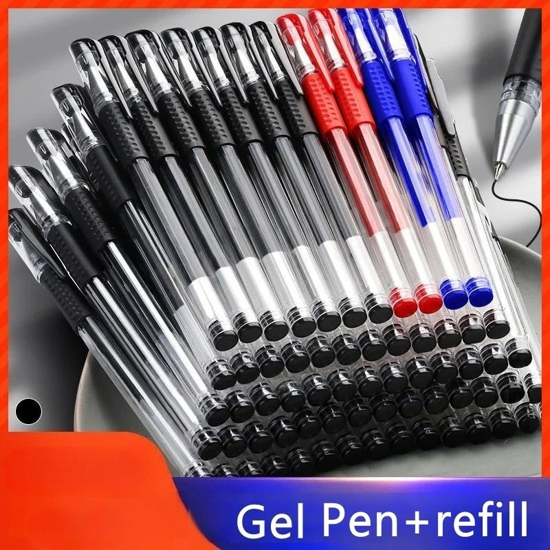 Gel Pen Set School Supplies Black Blue Red Ink 05mm Ballpoint Kawaii Pen Writing Tool For School Of