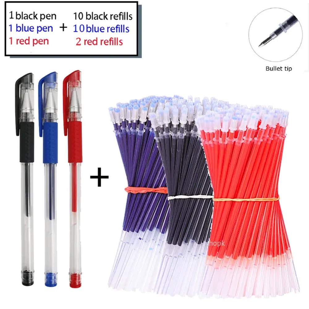 Gel Pen Set School Supplies Black Blue Red Ink 05mm Ballpoint Kawaii Pen Writing Tool For School Of