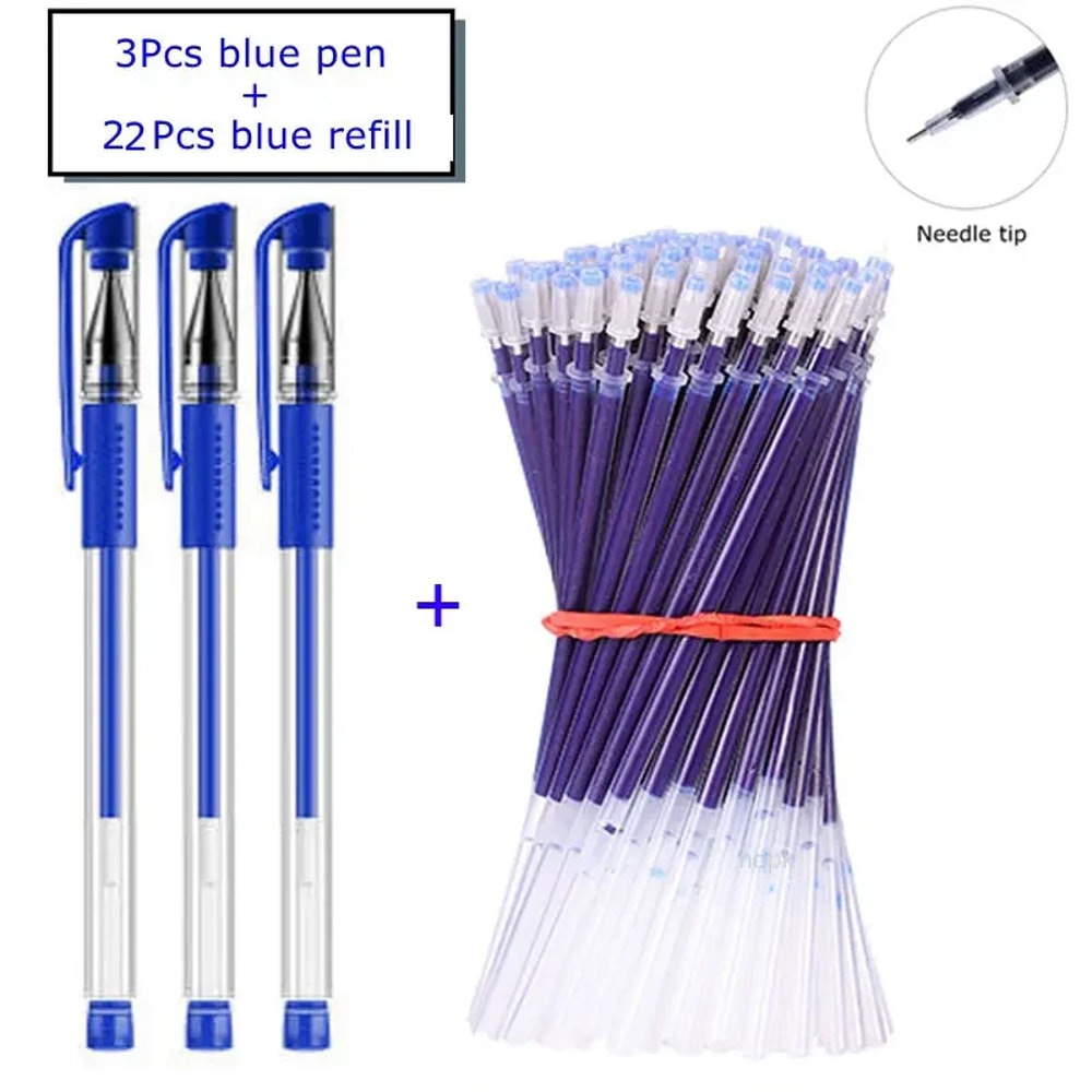 Gel Pen Set School Supplies Black Blue Red Ink 05mm Ballpoint Kawaii Pen Writing Tool For School Of